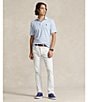 Color:Austin Blue/White - Image 6 - Classic-Fit Stripe Short-Sleeve Polo Shirt