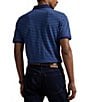 Polo Ralph Lauren Classic Fit Thin Striped Mesh Short Sleeve Polo Shirt, Color:Fog Blue Heather/Newport Navy - Image 2