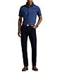 Polo Ralph Lauren Classic Fit Thin Striped Mesh Short Sleeve Polo Shirt, Color:Fog Blue Heather/Newport Navy - Image 3