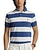 Color:Old Royal/White - Image 1 - Classic-Fit Striped Mesh Short Sleeve Polo Shirt