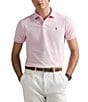 Polo Ralph Lauren Classic Fit Thin Striped Mesh Short Sleeve Polo Shirt, Color:Carmel Pink/White - Image 1