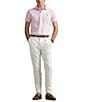 Polo Ralph Lauren Classic Fit Thin Striped Mesh Short Sleeve Polo Shirt, Color:Carmel Pink/White - Image 3