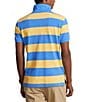 Color:Fall Yellow/Summer Blue - Image 2 - Classic-Fit Striped Mesh Short Sleeve Polo Shirt