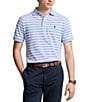 Color:Summer Blue/White - Image 1 - Classic Fit Striped Oxford Mesh Short Sleeve Polo Shirt