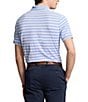 Color:Summer Blue/White - Image 2 - Classic Fit Striped Oxford Mesh Short Sleeve Polo Shirt
