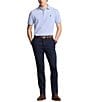Color:Summer Blue/White - Image 3 - Classic Fit Striped Oxford Mesh Short Sleeve Polo Shirt