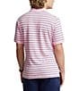 Color:Carmel Pink/Navy - Image 2 - Classic Fit Striped Short Sleeve Cotton Polo Shirt