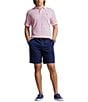 Color:Carmel Pink/Navy - Image 3 - Classic Fit Striped Short Sleeve Cotton Polo Shirt