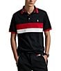 Polo Ralph Lauren Classic Fit Striped Soft Cotton Short Sleeve Racing Polo Shirt, Color:Polo Black Multi - Image 1