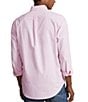 Color:New Rose/White - Image 2 - Classic Fit Striped Stretch Long Sleeve Woven Shirt