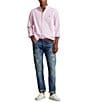 Color:New Rose/White - Image 3 - Classic Fit Striped Stretch Long Sleeve Woven Shirt