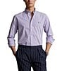 Color:Lavender/White - Image 1 - Classic Fit Striped Stretch Poplin Shirt