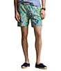 Color:Shorewood Paisley Green - Image 1 - Classic Fit Traveler Paisley Printed 5.75#double; Inseam Swim Trunks