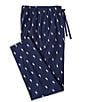 Color:Cruise Navy - Image 1 - Classic Knit All Over Polo Player Pajama Pants