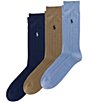 Polo Ralph Lauren Combed Assorted Color Cotton Dress Socks 3-Pack - Image 1