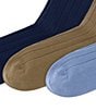 Polo Ralph Lauren Combed Assorted Color Cotton Dress Socks 3-Pack - Image 3