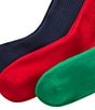 Polo Ralph Lauren Cushioned Rib Crew Socks 3-Pack, Color:Green - Image 3