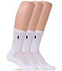 Color:White - Image 1 - Women's Cushion Sole Mesh Top Sport Crew Socks, 3 Pack