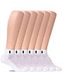 Color:White - Image 1 - Women's Cushion Sole Mesh Top Sport Quarter Socks, 6 Pack