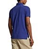 Color:Beach Royal - Image 2 - Custom Slim Fit Solid Mesh Polo Shirt