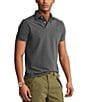 Color:Barclay Heather - Image 1 - Custom-Slim Fit Solid Mesh Polo Shirt