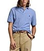 Color:Campus Blue - Image 1 - Custom Slim Fit Solid Mesh Polo Shirt
