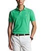 Color:Classic Kelly - Image 1 - Custom Slim Fit Solid Mesh Polo Shirt