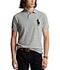 Color:Andover Heather - Image 1 - Custom Slim Fit Big Pony Mesh Short-Sleeve Polo Shirt