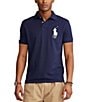 Color:Newport Navy - Image 1 - Custom Slim Fit Big Pony Mesh Short-Sleeve Polo Shirt