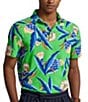 Color:Bonheur Floral/Green - Image 1 - Custom Slim-Fit Floral Spa Terry Short Sleeve Polo Shirt