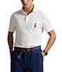 Polo Ralph Lauren Custom Slim Fit Polo Bear Mesh Short Sleeve Polo Shirt, Color:White - Image 1