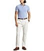 Color:New England Blue/White - Image 3 - Custom Slim Fit Stretch Mesh Short Sleeve Polo Shirt