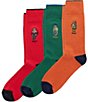 Polo Ralph Lauren Embroidered Seasonal Bear Socks 3-Pack Gift Box - Image 1
