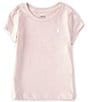 Color:Pink - Image 1 - Essential Little Girls 2T-6X Fitted Short-Sleeve Jersey Tee