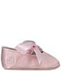 Color:Pink - Image 2 - Girls' Briley Satin Ballet Crib Shoes (Infant)
