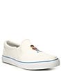 Color:Cream - Image 1 - Girls' Keaton Preppy Girl Bear Slip-On Sneakers (Youth)