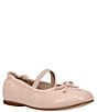 Color:Pink - Image 1 - Girls' Pony Bow Leather Ballet Flats (Toddler)