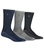 Color:Denim Heather - Image 1 - Heather Crew Socks 3-Pack