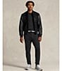 Polo Ralph Lauren Iconic Leather Letterman Jacket, Color:Polo Black - Image 4