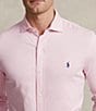 Color:Garden Pink - Image 4 - Jersey Long Sleeve Woven Shirt