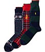 Polo Ralph Lauren Lamb Wool Novelty Socks 3-Pack Gift Box - Image 1
