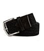Color:Polo Black - Image 1 - Leather Trim Braided Belt