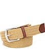 Color:Brown - Image 1 - Leather Trim Braided Belt