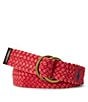 Color:Chili Pepper - Image 1 - Leather-Trim Braided Belt