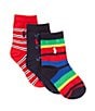 Color:Assorted - Image 1 - Little Boys 2T-11 American Prep 3-Pack Socks