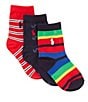 Color:Assorted - Image 2 - Little Boys 2T-11 American Prep 3-Pack Socks