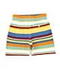 Color:Banana Peel Multi - Image 2 - Little Boys 2T-7 Banana Stripe Cotton Mesh Shorts