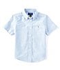 Color:Blue - Image 1 - Little Boys 2T-7 Cotton Oxford Short-Sleeve Button Down Shirt