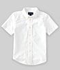 Color:White - Image 1 - Little Boys 2T-7 Cotton Oxford Short-Sleeve Button Down Shirt