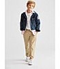 Color:Gordon Wash - Image 3 - Little Boys 2T-7 American Flag Patch Denim Trucker Jacket